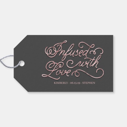 Geinfuseerd met liefdesweddenschap cadeaulabel (Achterkant Horizontaal)