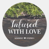 Geinfuseerd met liefdesweddenschap ronde sticker (Voorkant)