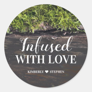 Geinfuseerd met liefdesweddenschap ronde sticker