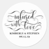 Geinfuseerd met liefdesweddenschap ronde sticker (Voorkant)