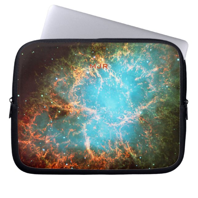 Geïniteerde krab Nebula op Taurus Laptop Sleeve (Voorkant)