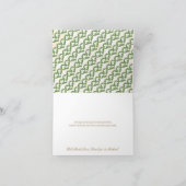 GEÏNITIALEERD HOEFIJZER KLAVERENBLAD TROUWSTEL BED BEDANKKAART (Binnen)