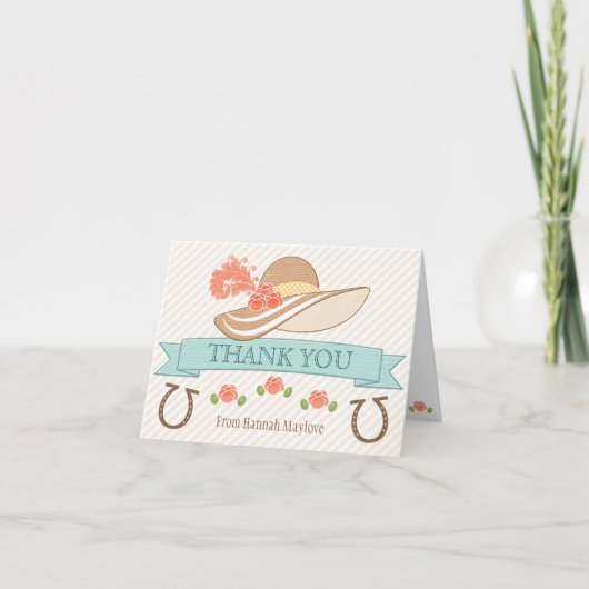GEÏNITIALEERD KENTUCKY DERBY THEMA DANK JULLIE WEL BEDANKKAART (Voorkant)