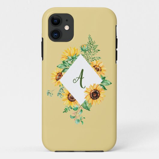 Geïnitialiseerde zonnebloemen Case-Mate iPhone case (Achterkant)