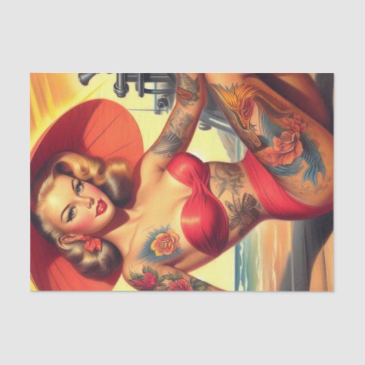 geïnkt meisje tissuepapier (Voorkant)