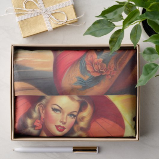 geïnkt meisje tissuepapier (Geschenk)