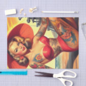 geïnkt meisje tissuepapier (Craft)