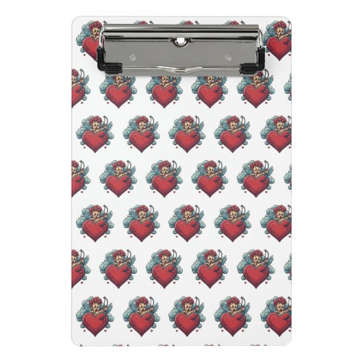 Geïnkte klassiekers: hart- en cupido klemborden (Voorkant)