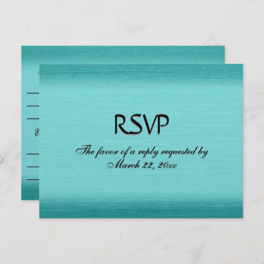 Geïnpenseerd Blauwgroen blauw menu RSVP (Voorkant / Achterkant)