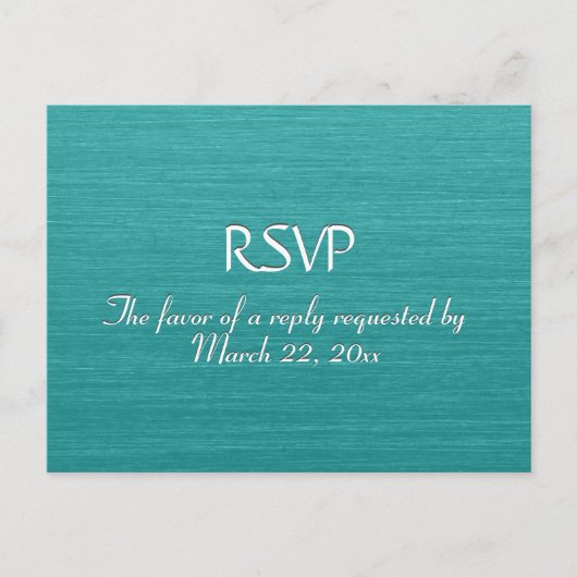 Geïnpenseerd Blauwgroen blauw menu RSVP (Voorkant)