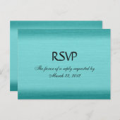 Geïnpenseerd Blauwgroen blauw menu RSVP (Voorkant / Achterkant)