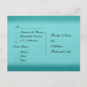 Geïnpenseerd Blauwgroen blauw menu RSVP (Achterkant)