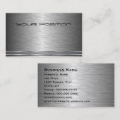 Geïnpenseerd donker, zilver, bedrijfsmatig Visitek Visitekaartje (Voorkant / Achterkant)