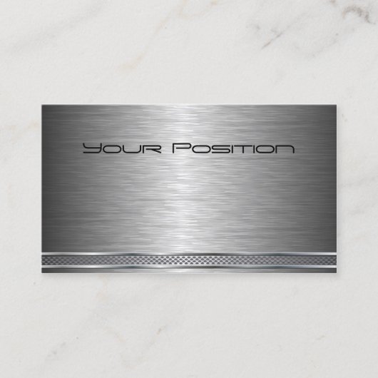 Geïnpenseerd donker, zilver, bedrijfsmatig Visitek Visitekaartje (Voorkant)