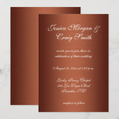 Geïnpenseerd koperen donker ombre Wedding Kaart (Voorkant / Achterkant)