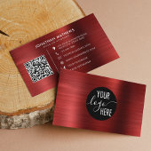 Geïnpenseerde Metallic Ruby Red Company QR Code Visitekaartje