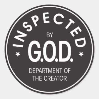 Geïnspecteerd door God Ronde Sticker