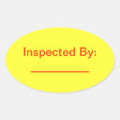Geïnspecteerd door ovale Sticker (Voorkant)