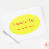 Geïnspecteerd door ovale Sticker (Envelop)