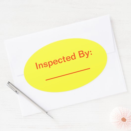 Geïnspecteerd door ovale Sticker (Envelop)