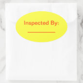 Geïnspecteerd door ovale Sticker (Tas)
