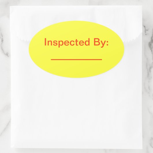 Geïnspecteerd door ovale Sticker (Tas)