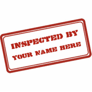 Geïnspecteerd door rode rubberstempel fotobeeldje magneet