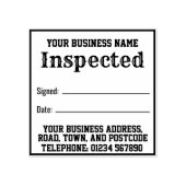 Geïnspecteerd met naam, adres. Ontvangst stempel (Afrduk)