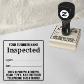 Geïnspecteerd met naam, adres. Ontvangst stempel