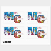 GEÏNSPIEERD SANTA MET CHRISTMAS GIFTS MONOGRAM RECHTHOEKIGE STICKER (Vel)