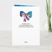 GEÏNSPIRED SANTA PLAYING VIOLIN CHRISTMAS BOW Red Feestdagen Kaart (Achterkant)