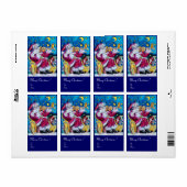 GEÏNSPIRED SANTA PLAYING VIOLIN Kerstnacht Blue Etiket (Full Sheet)