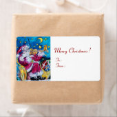 GEÏNSPIRED SANTA PLAYING VIOLIN Kerstrood White Etiket (Insitu)