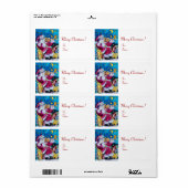 GEÏNSPIRED SANTA PLAYING VIOLIN Kerstrood White Etiket (Full Sheet)