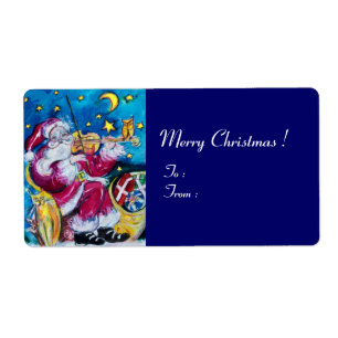 GEÏNSPIRED SANTA SPEELT VIOLIN Kerstnacht Etiket