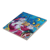 GEÏNSPIRED VIOLINIST SANTA-Kerstmis Tegeltje (Zijkant)