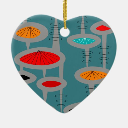 Geïnspireerd Abstract door atoommidden Keramisch Ornament (Voorkant)