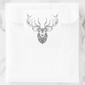 Geïnspireerd achterhoofd vierkante sticker (Tas)