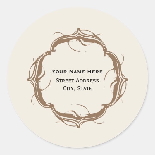 geïnspireerd adres Sticker - Bruin (Voorkant)