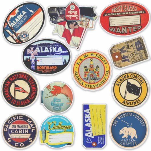  geïnspireerd Alaska Canada bagage label (Voorkant)