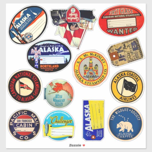  geïnspireerd Alaska Canada bagage label (Vel)