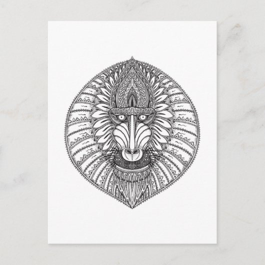 Geïnspireerd Baboon Face Briefkaart (Voorkant)
