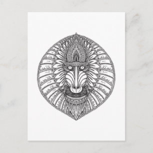 Geïnspireerd Baboon Face Briefkaart