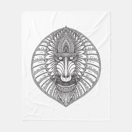 Geïnspireerd Baboon Face Fleece Deken (Voorkant)