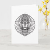 Geïnspireerd Baboon Face Kaart (Gele Bloem)