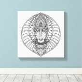 Geïnspireerd baviaan gezicht 6 canvas afdruk (Insitu (Houten vloer))