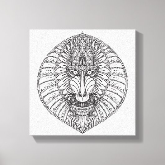 Geïnspireerd baviaan gezicht 6 canvas afdruk (Voorkant)