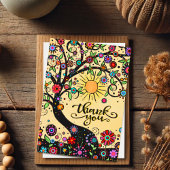 Geïnspireerd bedankt voor je Whimsical Floral Tree Kaart
