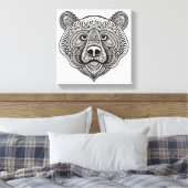 Geïnspireerd Beer Face 6 Canvas Afdruk (Insitu (Slaapkamer))