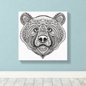 Geïnspireerd Beer Face 6 Canvas Afdruk (Insitu (Houten vloer))